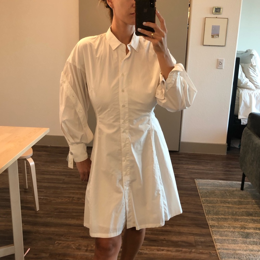 JOIE | NWT white button down dress - Picture 1 of 6